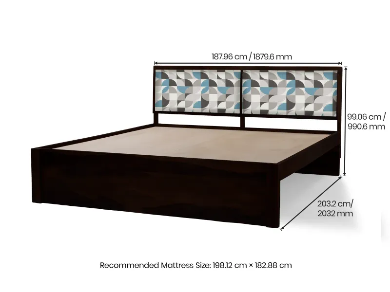 Mosaic Solid Wood King Size Double Bed